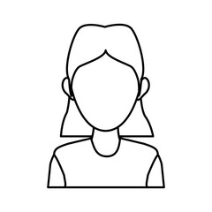 portrait woman character avatar employee outline icon vector illustration