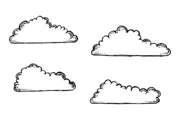 Clouds vector. hand drawing isolated
