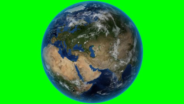Germany. 3D Earth in space - zoom in on Germany outlined. Green screen background