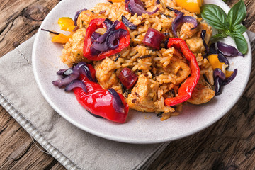 Delicious Creole Jambalaya with chickene