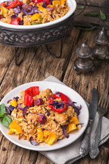 Creole Jambalaya with chicken and sausage