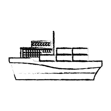 cargo ship sketch style clip art preview