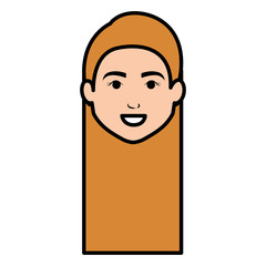 beautiful woman head avatar character vector illustration design