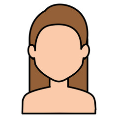 beautiful woman shirtless avatar character vector illustration design