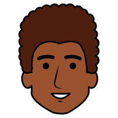 young man head avatar character vector illustration design