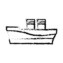 ship cargo logistic sea transportation icon vector illustration
