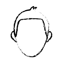 man face character people contour image vector illustration