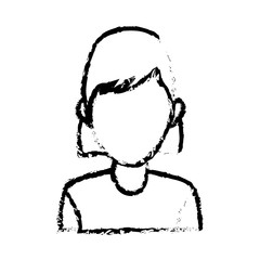 portrait woman character avatar employee icon vector illustration