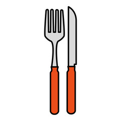 fork and knife cutlery isolated icon vector illustration design