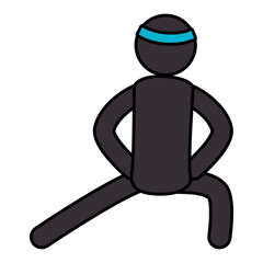 Human silhouette doing exercise vector illustration design