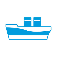 ship cargo logistic sea transportation icon vector illustration