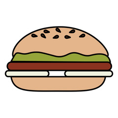 delicious burger isolated icon vector illustration design