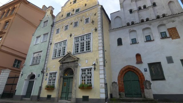 Riga, Latvia. Popular landmark three brothers buildings houses