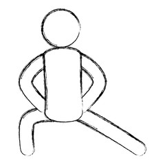Human silhouette doing exercise vector illustration design
