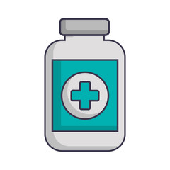 Obraz premium medicine bottle icon over white background vector illustration