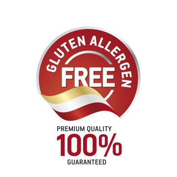 Gluten Food Allergen Free blue label logo icon