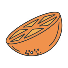 half orange citrus fruit icon vector illustration design