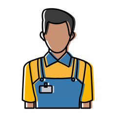 man in working clothes service profession delivery staff vector illustration
