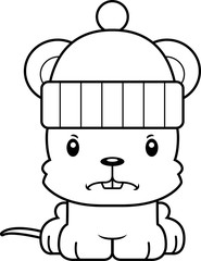 Cartoon Angry Winter Mouse