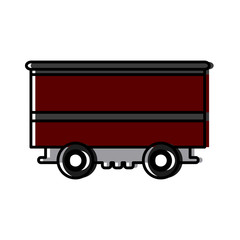 train cargo car container logistics heavy transport vector illustration