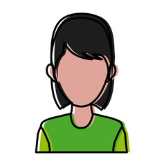 portrait woman character avatar employee icon vector illustration