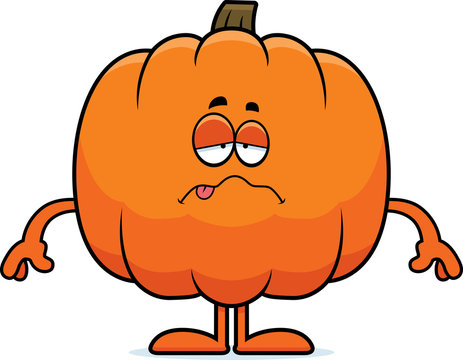 Sick Cartoon Pumpkin