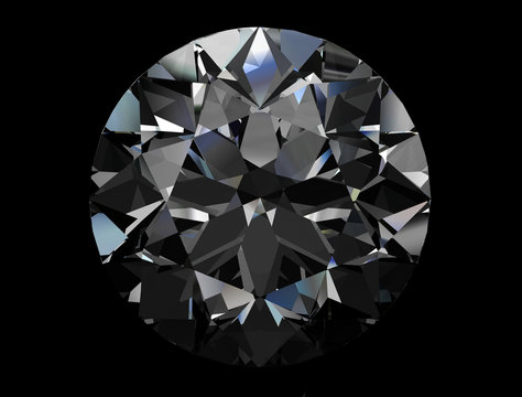 diamond jewel on black background (high resolution 3D image)
