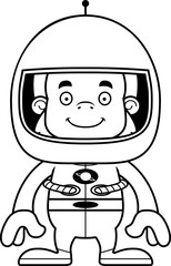 Cartoon Smiling Astronaut Sasquatch