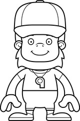 Cartoon Smiling Coach Sasquatch