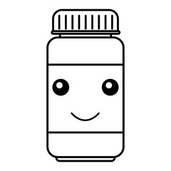 bottle drugs kawaii character vector illustration design