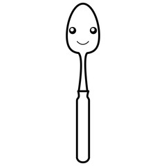 spoon cutlery kawaii character vector illustration design