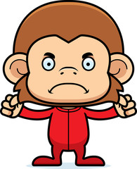 Cartoon Angry Monkey In Pajamas