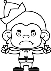 Cartoon Angry Xmas Elf Monkey