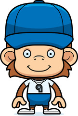Cartoon Smiling Coach Monkey