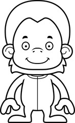 Cartoon Smiling Orangutan In Pajamas
