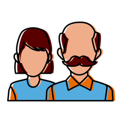 delivery man and woman portrait people worker vector illustration