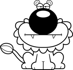 Cartoon Lion Bored