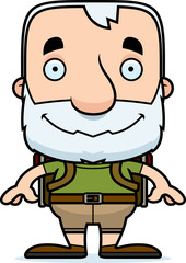 Cartoon Smiling Hiker Man
