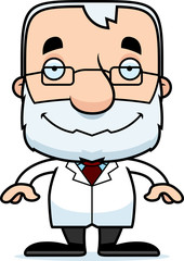 Cartoon Smiling Scientist Man