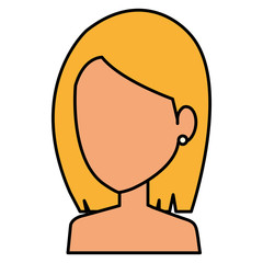 beautiful woman shirtless avatar character vector illustration design