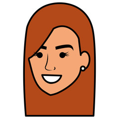 beautiful woman head avatar character vector illustration design