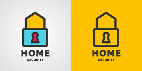 Fototapeta premium Modern minimalistic vector logo design for home security.