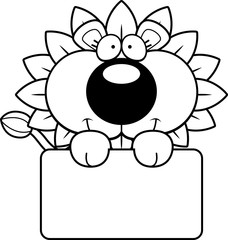 Cartoon Dandelion Lion Sign