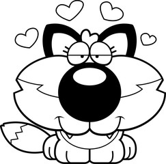 Cartoon Fox Cub Love