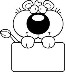 Cartoon Lioness Cub Sign