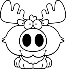 Obraz premium Cartoon Moose Smiling