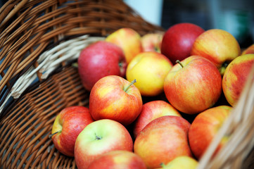 Basket with red apples.