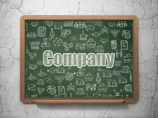 Finance concept: Company on School board background
