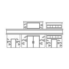 city building icon over white background vector illustration