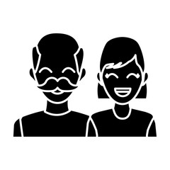 delivery man and woman portrait people worker vector illustration